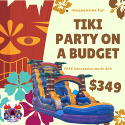 18 ft Tiki plunge inflated pool waterslide